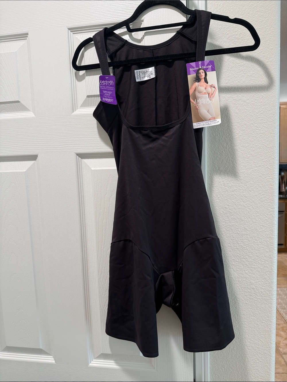 Naomi and Nicole Black Women's Full-Body Shaping Bodysuit with Wide Straps
